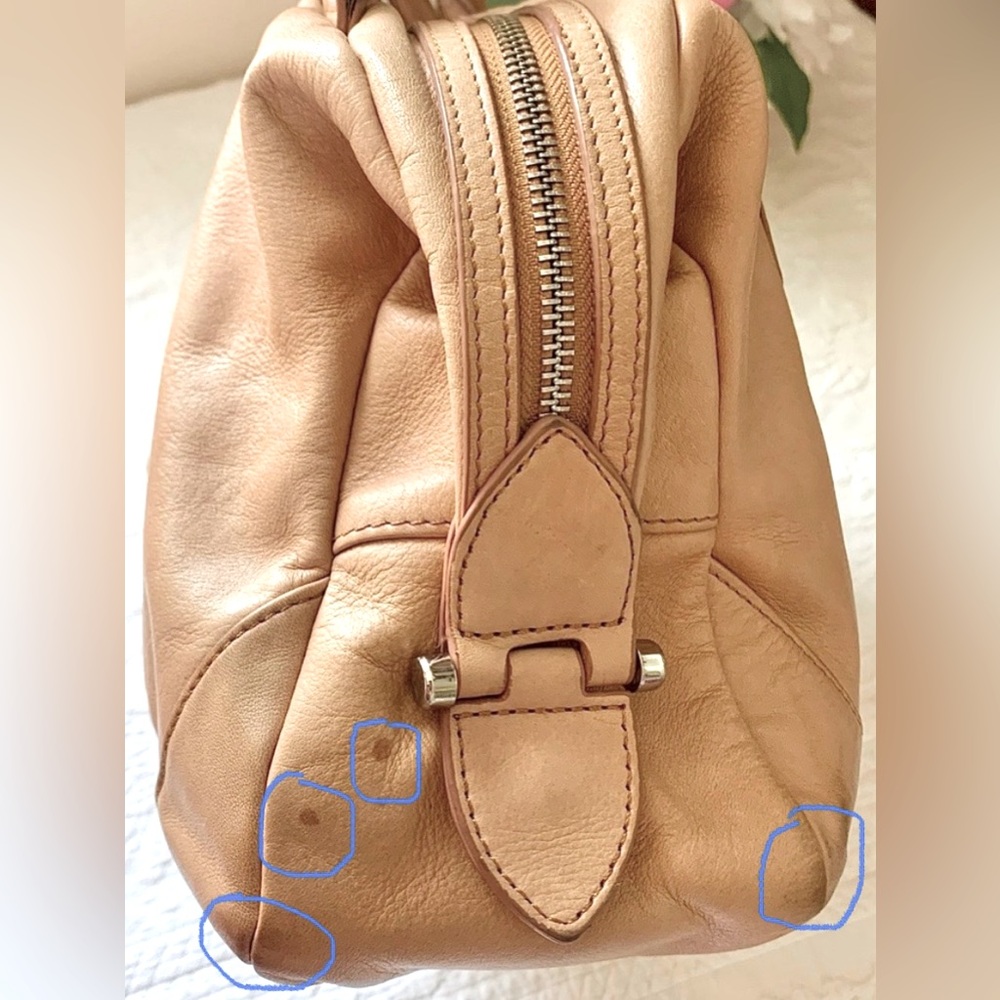 Rare Vintage Pourchet Paris Slouchy Leather Double Handle Boho Satchel - Picture 12 of 16